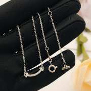 Uubags Tiffany & Co Smile Pendant in Silver with Diamonds - 2