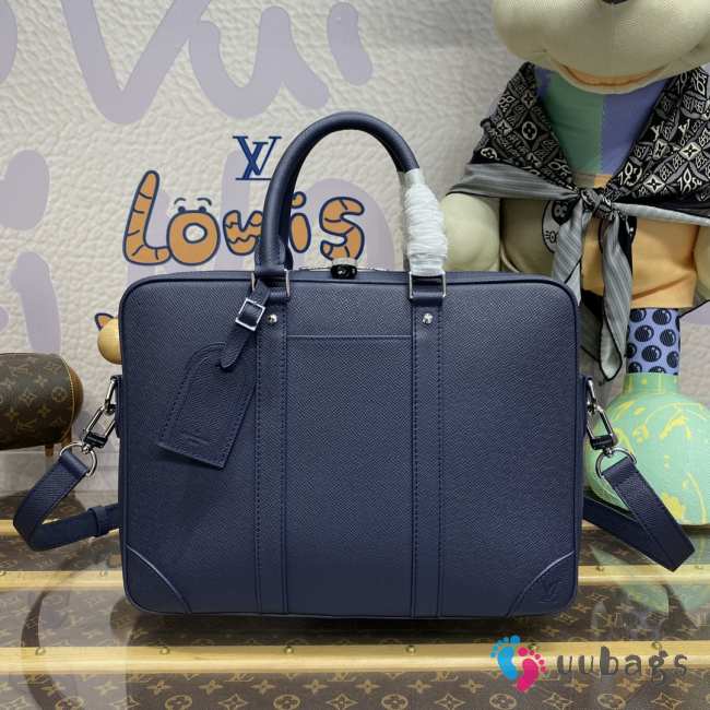 Uubags Louis Vuitton M30925 Porte-Documents Voyage PM Briefcase In Navy Blue 36.5x27.5x6cm - 1