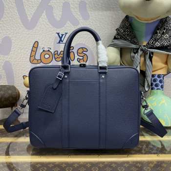 Uubags Louis Vuitton M30925 Porte-Documents Voyage PM Briefcase In Navy Blue 36.5x27.5x6cm
