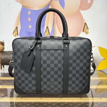 Uubags Louis Vuitton N40445 Porte-Documents Voyage NM Handbag Damier Graphite Canvas 36.5x27.5x6cm