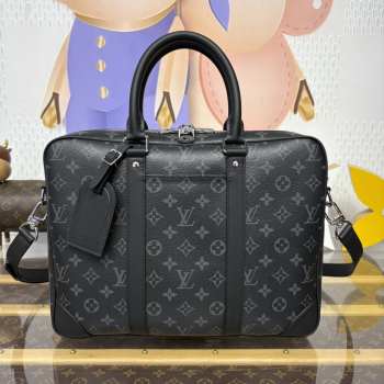 Uubags Louis Vuitton M46457 Porte-Documents Voyage PM Briefcase Monogram Eclipse 36.5x27.5x6cm
