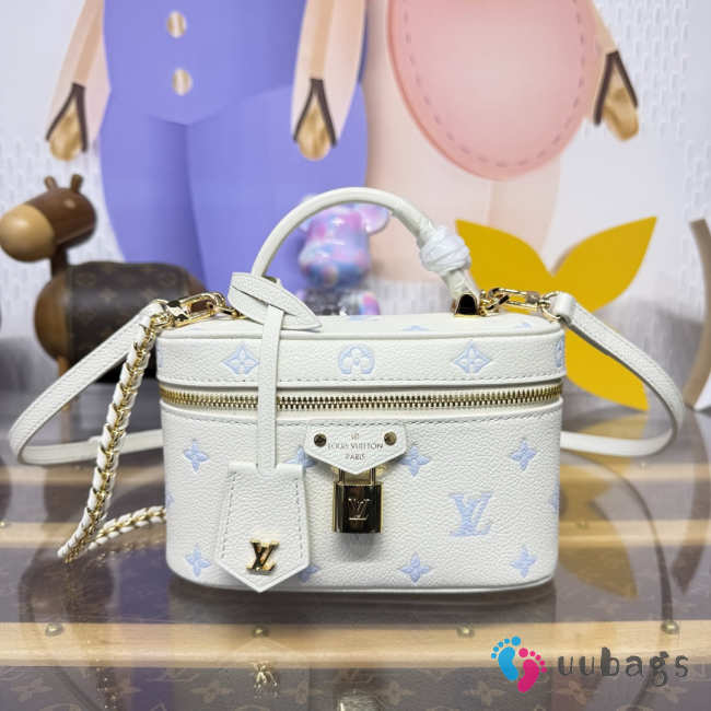 Uubags Louis Vuitton M27744 New Vanity Chain Pouch Monogram Milky White/Blue 19x11.5x6.5cm - 1