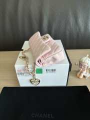 Uubags Chanel flap bag, sequins & gold-tone metal, light pink 20x12.5x6cm - 6