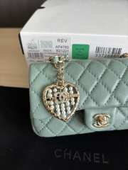 Uubags Chanel flap bag, sequins & gold-tone metal, light green 20x12.5x6cm - 6