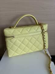 Uubags Chanel AP4407 Vanity bag light green glossy calfskin with grain effect & gold-plated metal  - 4