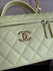 Uubags Chanel AP4407 Vanity bag light green glossy calfskin with grain effect & gold-plated metal  - 5