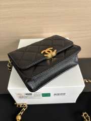 Uubags Chnael Mini Woc Wallet On Chain In Black Caviar Calfskin & Gold-Tone Metal 12x7.5x3cm - 6