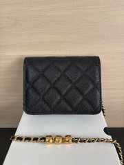Uubags Chnael Mini Woc Wallet On Chain In Black Caviar Calfskin & Gold-Tone Metal 12x7.5x3cm - 4