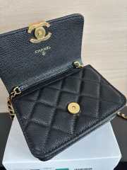 Uubags Chnael Mini Woc Wallet On Chain In Black Caviar Calfskin & Gold-Tone Metal 12x7.5x3cm - 3