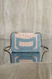 Uubags Chanel Mini Flap Bag Orange/ Blue Tweed & Denim With Gold Hardware 20cm - 5