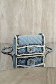 Uubags Chanel Mini Pre-Owned 2018 denim quilted shoulder bag 20cm - 6