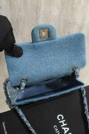 Uubags Chanel Small Classic Flap Blue Washed Denim With Silver Hardware 20cm - 4