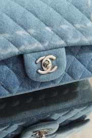 Uubags Chanel Small Classic Flap Blue Washed Denim With Silver Hardware 20cm - 3