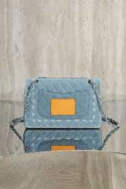 Uubags Chanel Medium Classic Flap Blue Washed Denim With Silver Hardware 25cm - 4