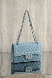 Uubags Chanel Medium Classic Flap Blue Washed Denim With Silver Hardware 25cm - 3
