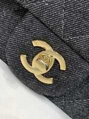 Uubags Chanel classic flap handbag in black denim 25cm - 4