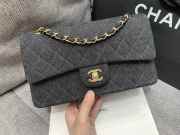 Uubags Chanel classic flap handbag in black denim 25cm - 2