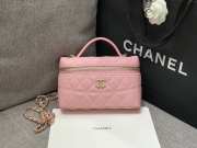 Uubags Chanel Vanity pink bag with shoulder strap glossy calfskin with grain effect & gold-plated metal - 1
