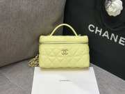 Uubags Chanel Vanity light yellow bag with shoulder strap glossy calfskin with grain effect & gold-plated metal - 1