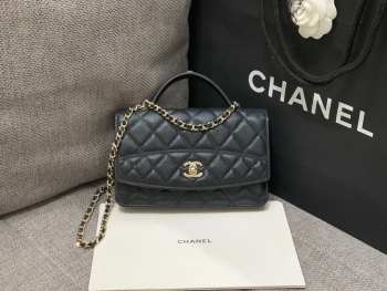 Uubags Chanel Small 25C Top Handle Bag in Black 17x19.5x5cm