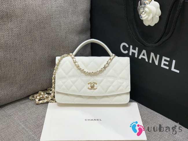 Uubags Chanel Small 25C Top Handle Bag in White 17x19.5x5cm - 1