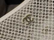 Uubags Chanel Mesh Shiny Lambskin Clutch With Chain White 15x21.5x6cm - 2