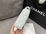 Uubags Chanel Mesh Shiny Lambskin Clutch With Chain White 15x21.5x6cm - 3