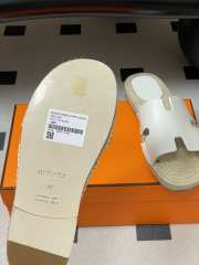 Uubags Hermes Old espadrille white natural leather sole with natural rubber insert - 6