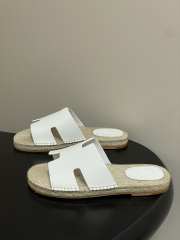 Uubags Hermes Old espadrille white natural leather sole with natural rubber insert - 4