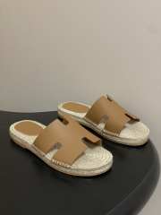 Uubags Hermes Old espadrille brown natural leather sole with natural rubber insert - 6