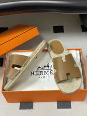 Uubags Hermes Old espadrille brown natural leather sole with natural rubber insert - 5