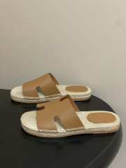 Uubags Hermes Old espadrille brown natural leather sole with natural rubber insert - 2