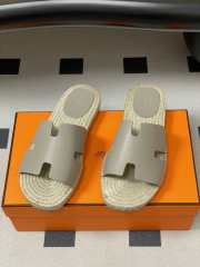 Uubags Hermes Old espadrille light grey natural leather sole with natural rubber insert - 1