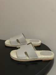 Uubags Hermes Old espadrille light grey natural leather sole with natural rubber insert - 6