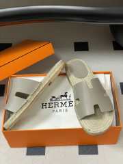 Uubags Hermes Old espadrille light grey natural leather sole with natural rubber insert - 5