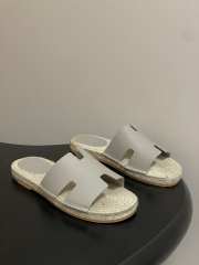 Uubags Hermes Old espadrille light grey natural leather sole with natural rubber insert - 3