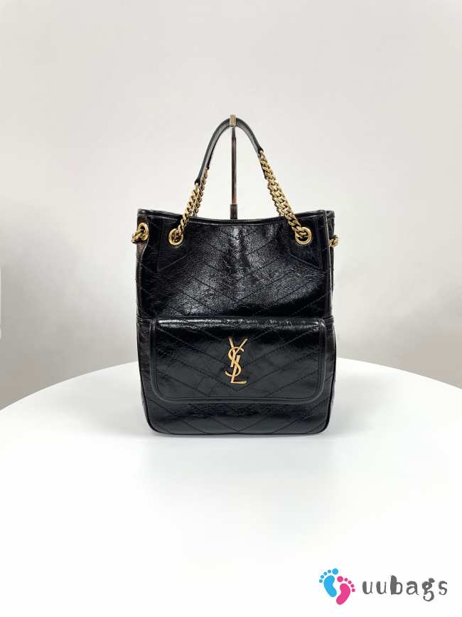 Uubags YSL Niki small shopping bag in black vintage calfskin 25x30x8cm - 1
