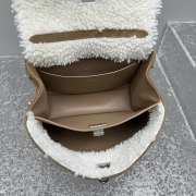 Uubags Balenciaga Rodeo handbag mini in noce/white suede calfskin and white fleecel, aged-silver hardware - 4