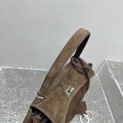 Uubags Balenciaga Rodeo handbag in medium light espresso waxed suede calfskin and smooth calfskin, aged-silver hardware - 2