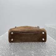 Uubags Balenciaga Rodeo handbag in medium light espresso waxed suede calfskin and smooth calfskin, aged-silver hardware - 3