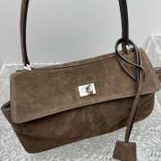 Uubags Balenciaga Rodeo handbag in medium light espresso waxed suede calfskin and smooth calfskin, aged-silver hardware - 6