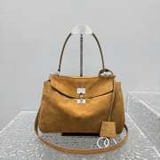 Uubags Balenciaga Rodeo handbag in medium tan waxed suede calfskin and smooth calfskin, aged-silver hardware - 1