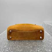 Uubags Balenciaga Rodeo handbag in medium tan waxed suede calfskin and smooth calfskin, aged-silver hardware - 4