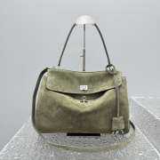 Uubags Balenciaga Rodeo handbag in large green waxed suede calfskin and smooth calfskin, aged-silver hardware - 6