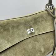Uubags Balenciaga Rodeo handbag in large green waxed suede calfskin and smooth calfskin, aged-silver hardware - 2