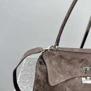 Uubags Balenciaga Rodeo handbag in large light espresso waxed suede calfskin and smooth calfskin, aged-silver hardware - 6