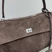 Uubags Balenciaga Rodeo handbag in large light espresso waxed suede calfskin and smooth calfskin, aged-silver hardware - 2