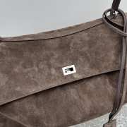Uubags Balenciaga Rodeo handbag in light espresso waxed suede calfskin, aged-silver hardware - 3