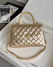 Uubags Chanel Mini Kelly Shopper Metallic Light Gold Calfskin Brushed Gold Hardware 13x18x9cm - 1