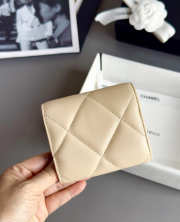 Uubags Chanel 19 Small Flap Wallet Lambskin Light Beige 9.5x10.7x2.7cm - 3